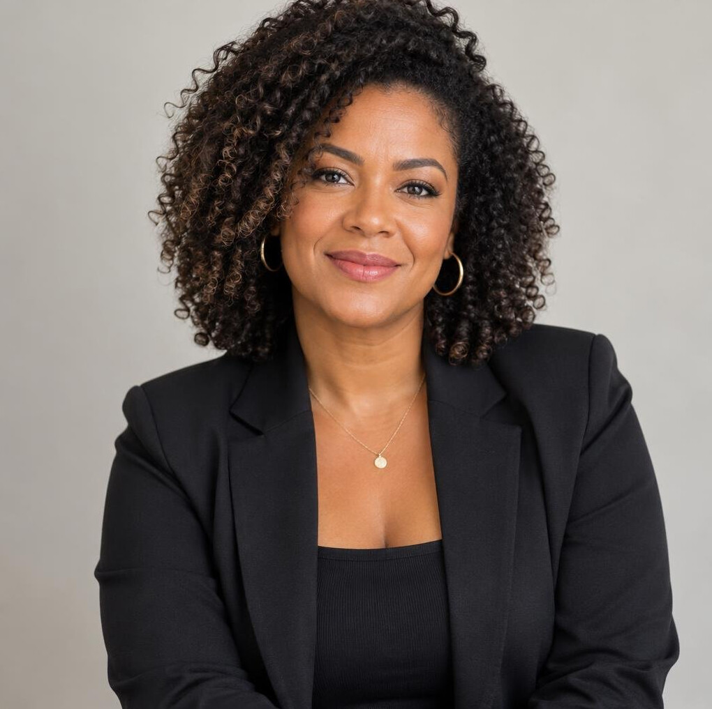 Professional woman in blazer smiling portrait