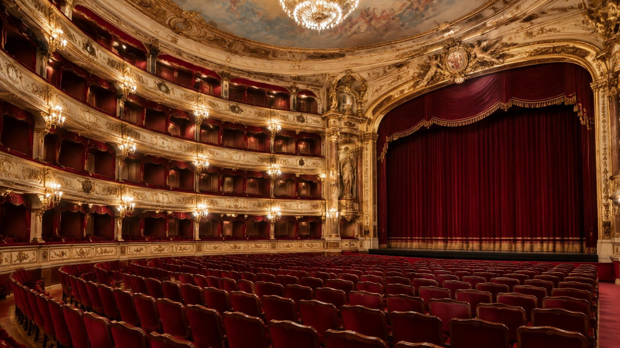 Interior of an ornate European theatre hall